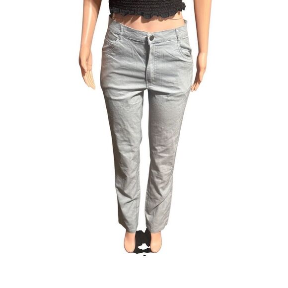 Comfort fit Women's gray mid rise straight leg pant size L/40 - Picture 5 of 8